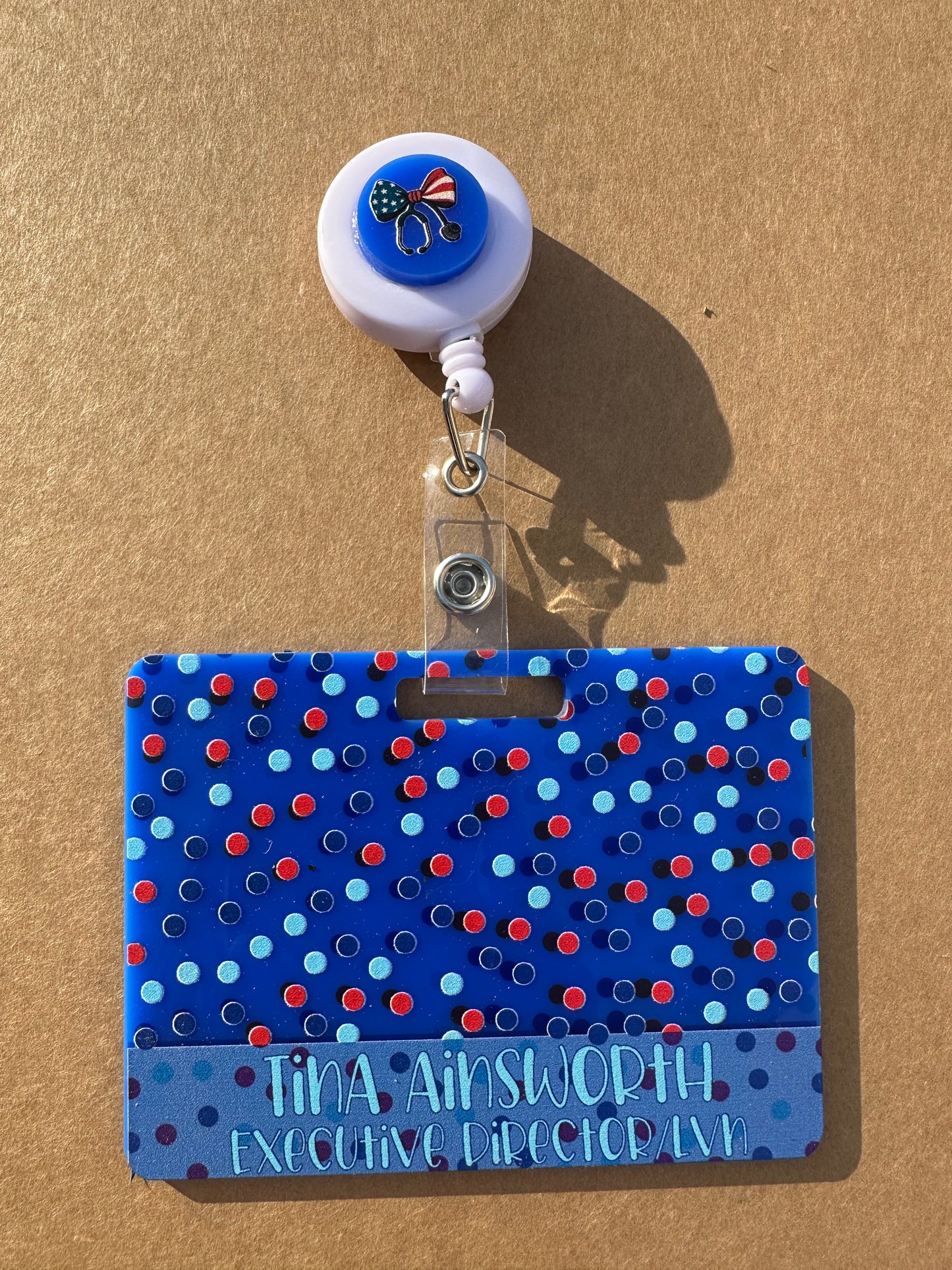 Custom UV Printed Acrylic Badge Buddy + Matching Badge Reel Set