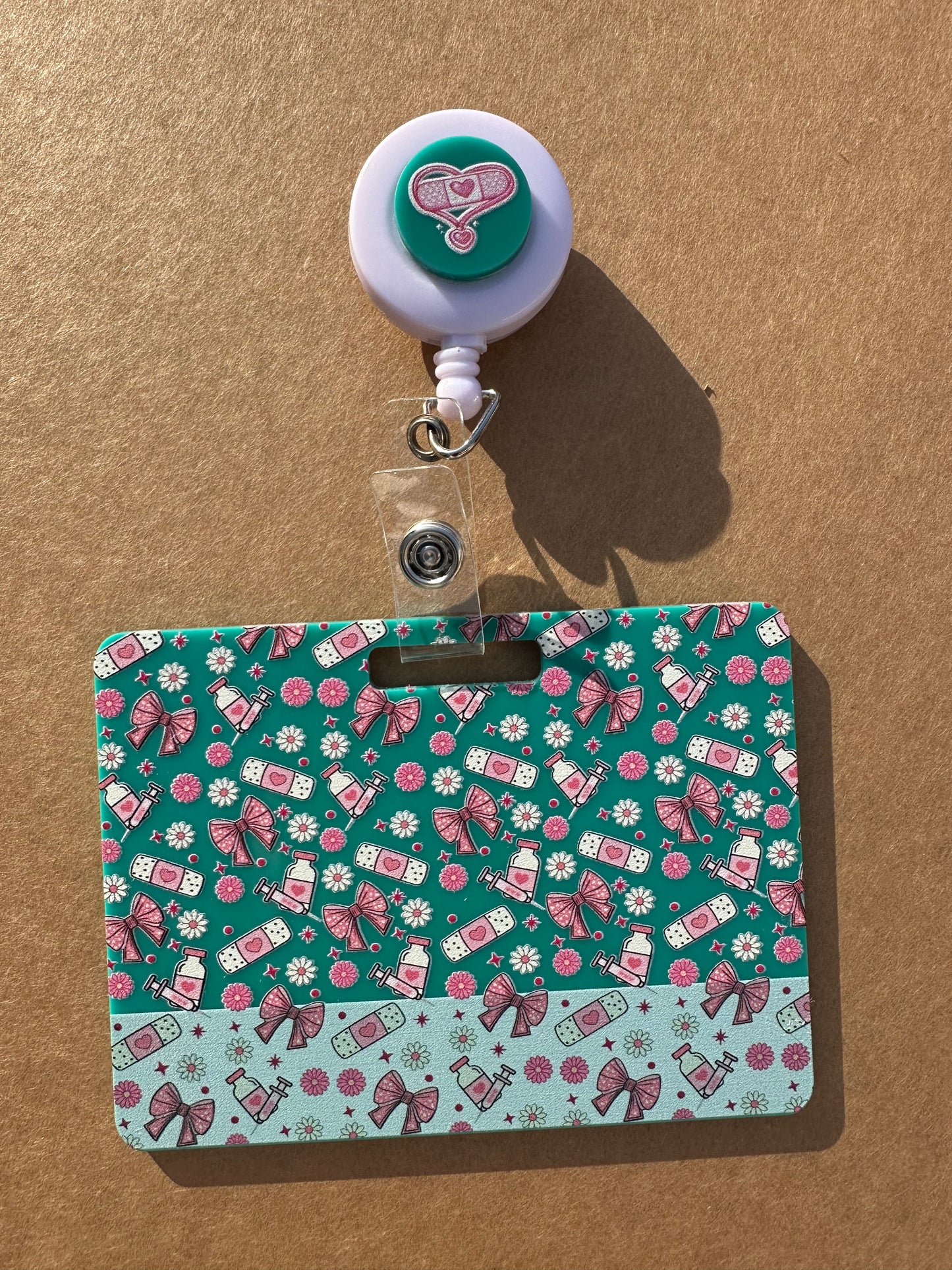 Custom UV Printed Acrylic Badge Buddy + Matching Badge Reel Set