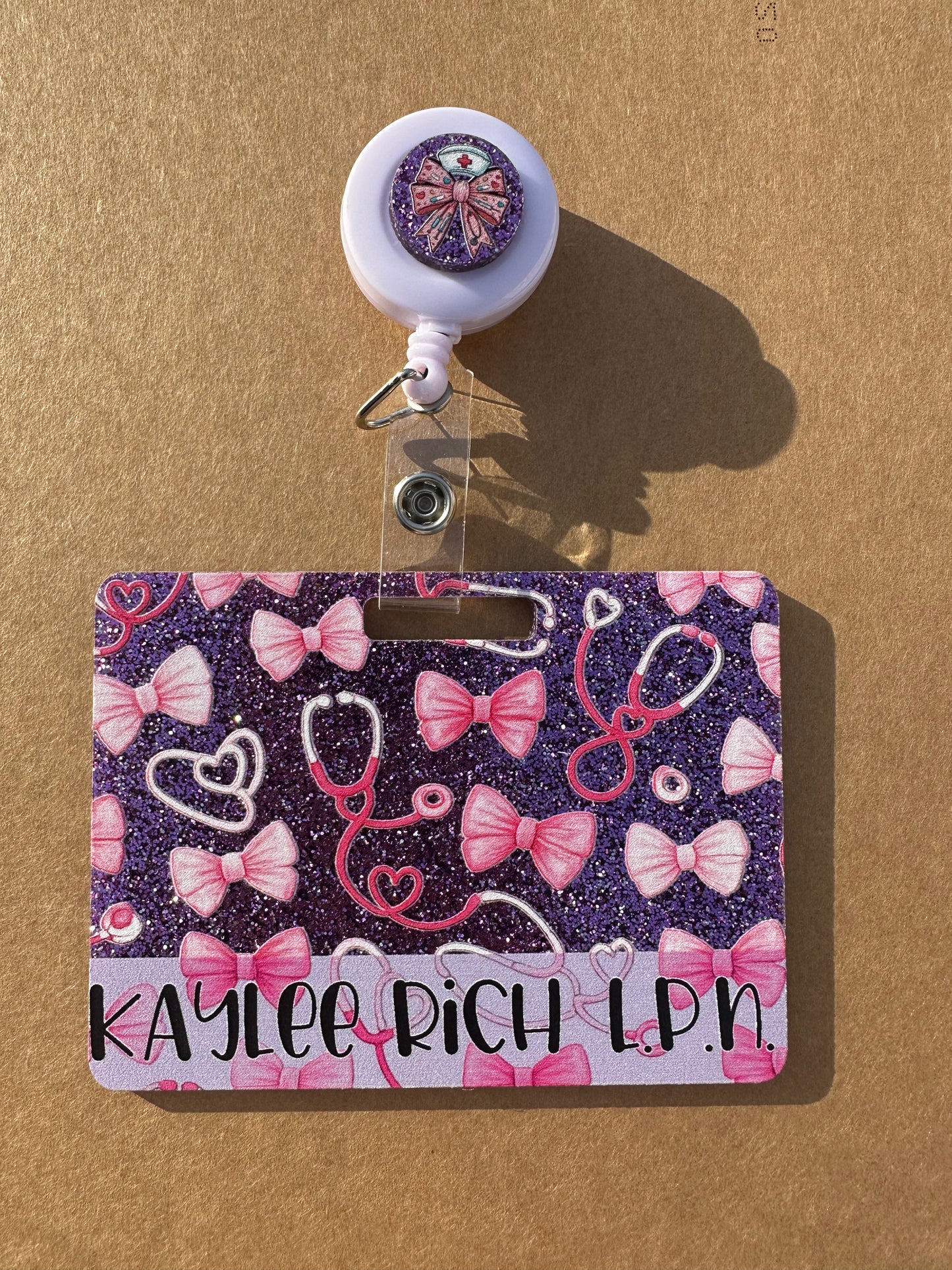 Custom UV Printed Acrylic Badge Buddy + Matching Badge Reel Set