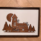 3D Christmas winter scene sign, Farmhouse Wood Christmas Sign, laser art