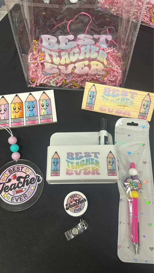 Colorful Pastel Best Teacher Ever Gift Set – Limited Edition