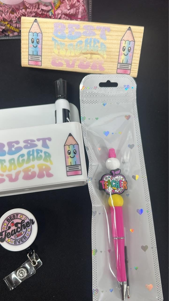 Colorful Pastel Best Teacher Ever Gift Set – Limited Edition