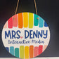 Bright Colorful Circle Teacher Name Sign; Round sign