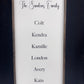 Personalized Last name and Listed family names wood framed sign