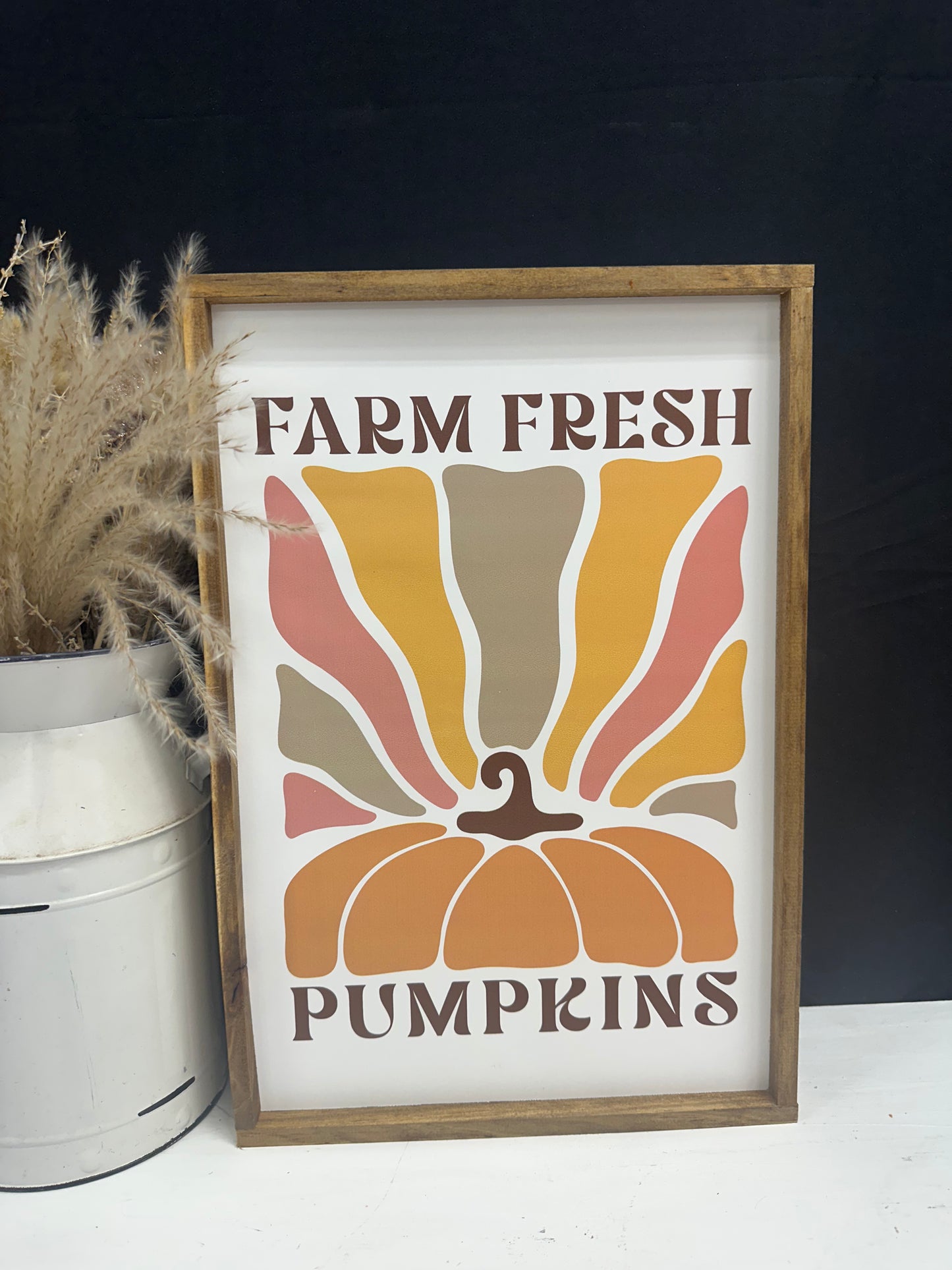 Retro Farm Fresh Pumpkins Fall Collection Wood Sign