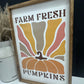 Retro Farm Fresh Pumpkins Fall Collection Wood Sign