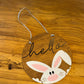 Hello Easter Bunny Wood Sign Circle