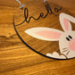 Hello Easter Bunny Wood Sign Circle