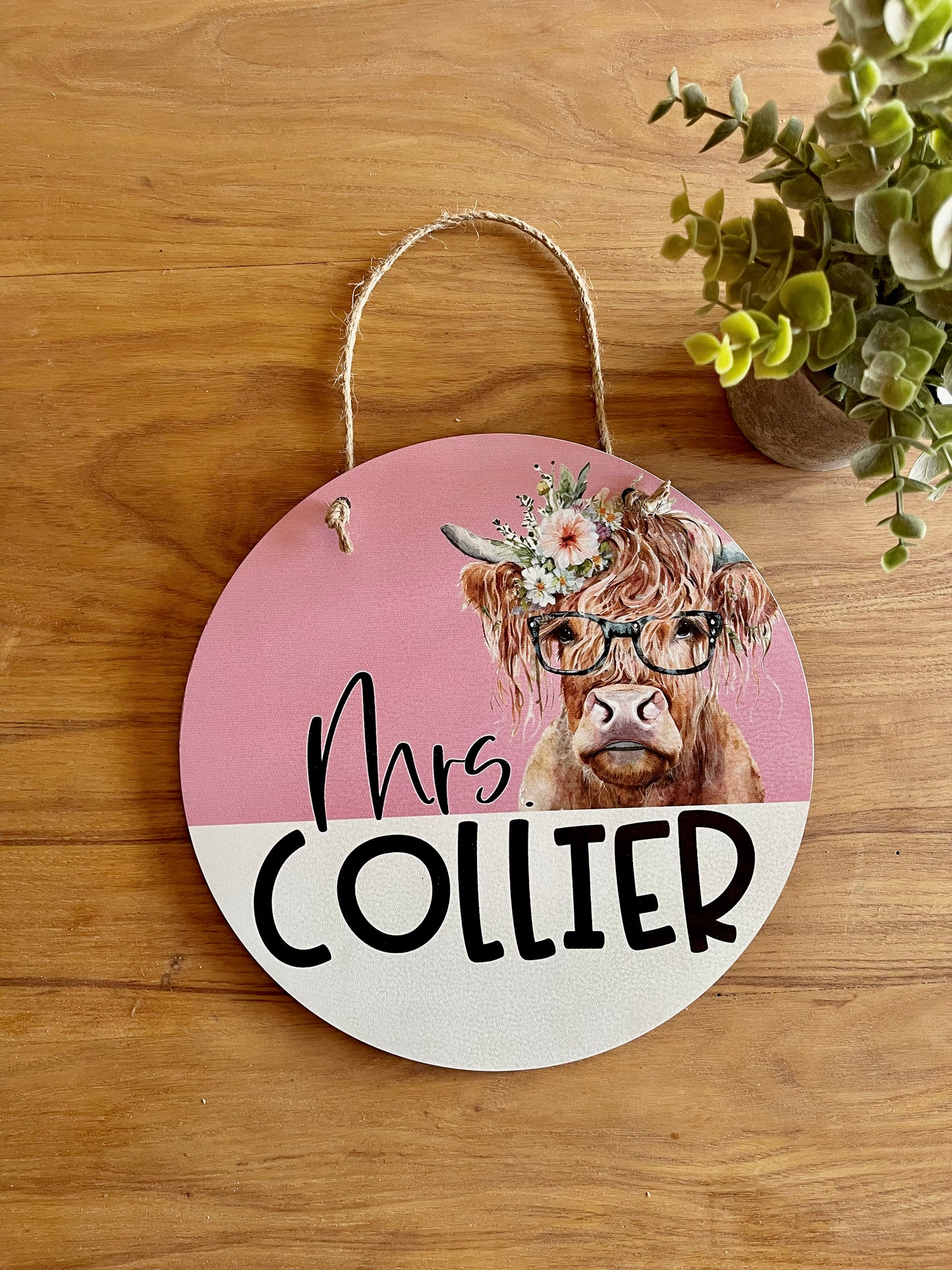 Watercolor Floral Highland Cow Classroom Bundle