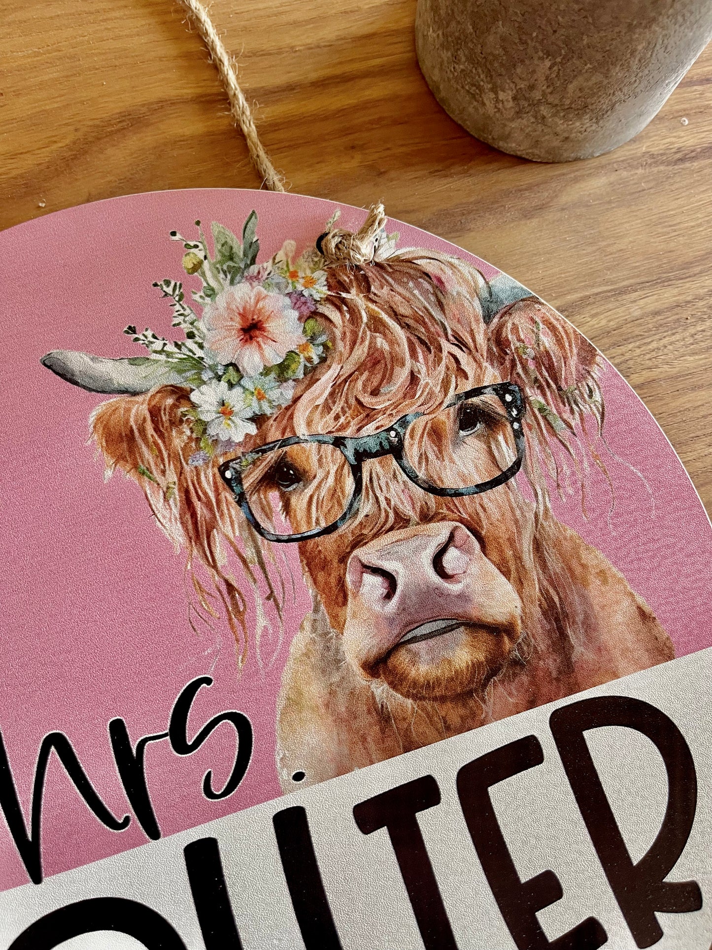 Watercolor Floral Highland Cow Classroom Bundle