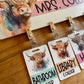 Watercolor Floral Highland Cow Classroom Bundle