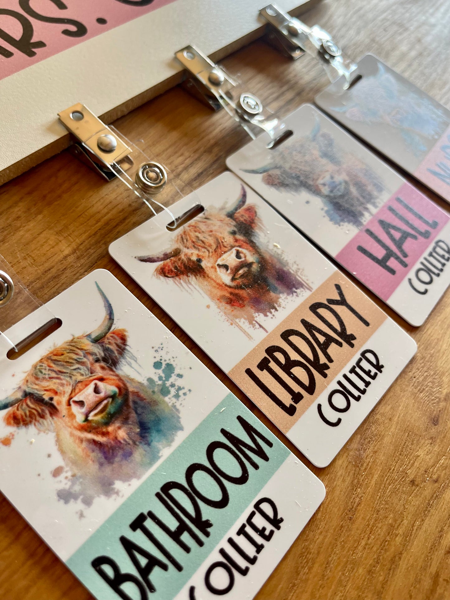 Watercolor Floral Highland Cow Classroom Bundle