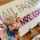 Watercolor Floral Highland Cow Classroom Bundle