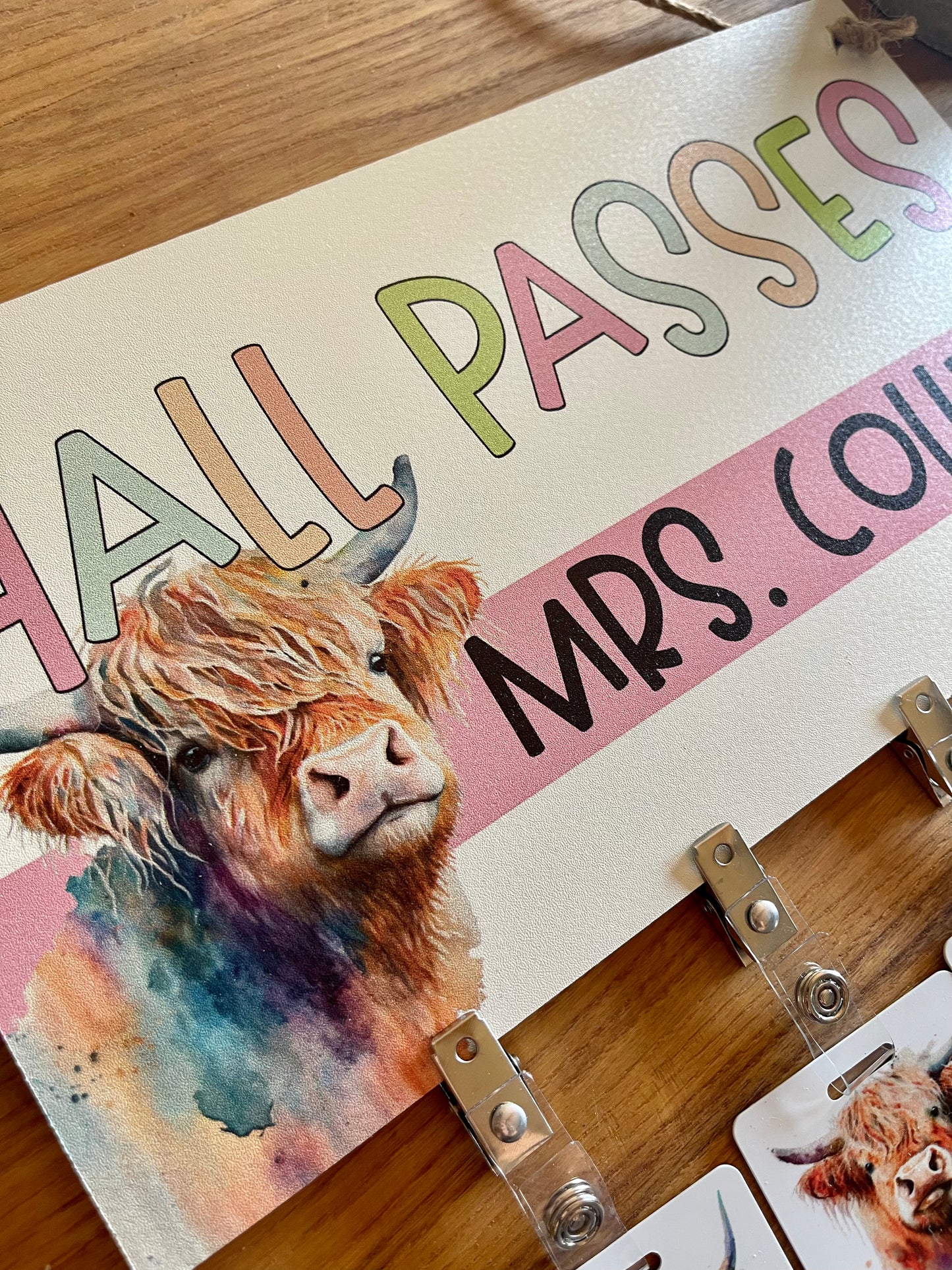 Watercolor Floral Highland Cow Classroom Bundle