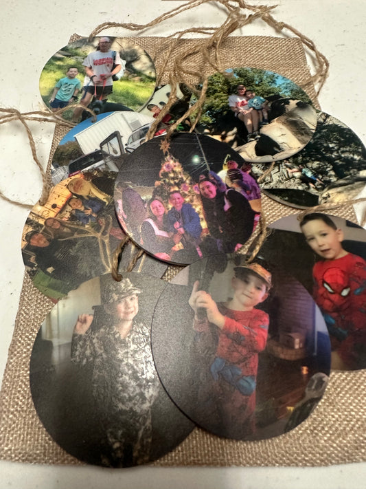 Photo ornament bundle of 10 Acrylic Ornament; Holiday;