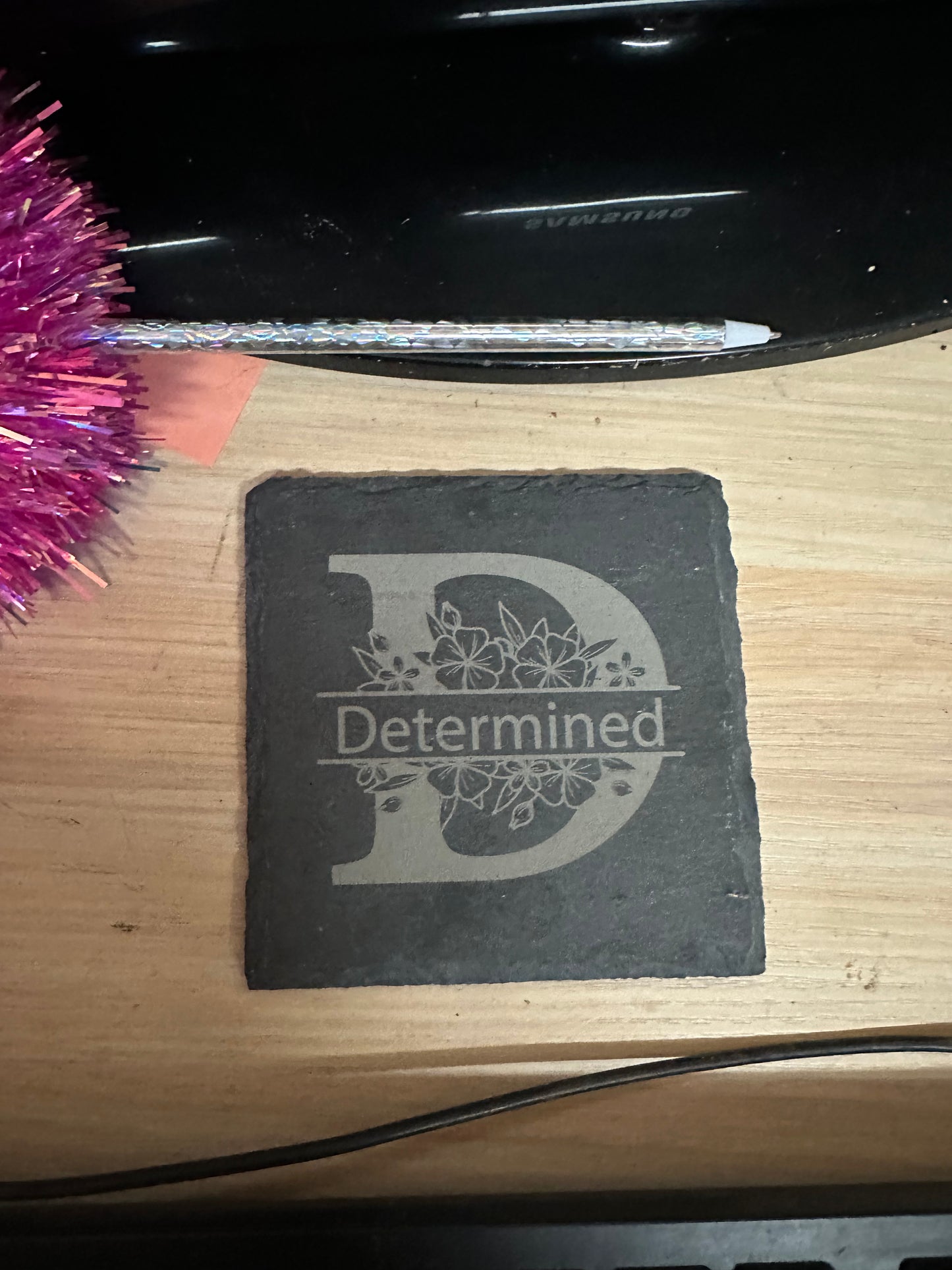 2026  Word on slate coaster
