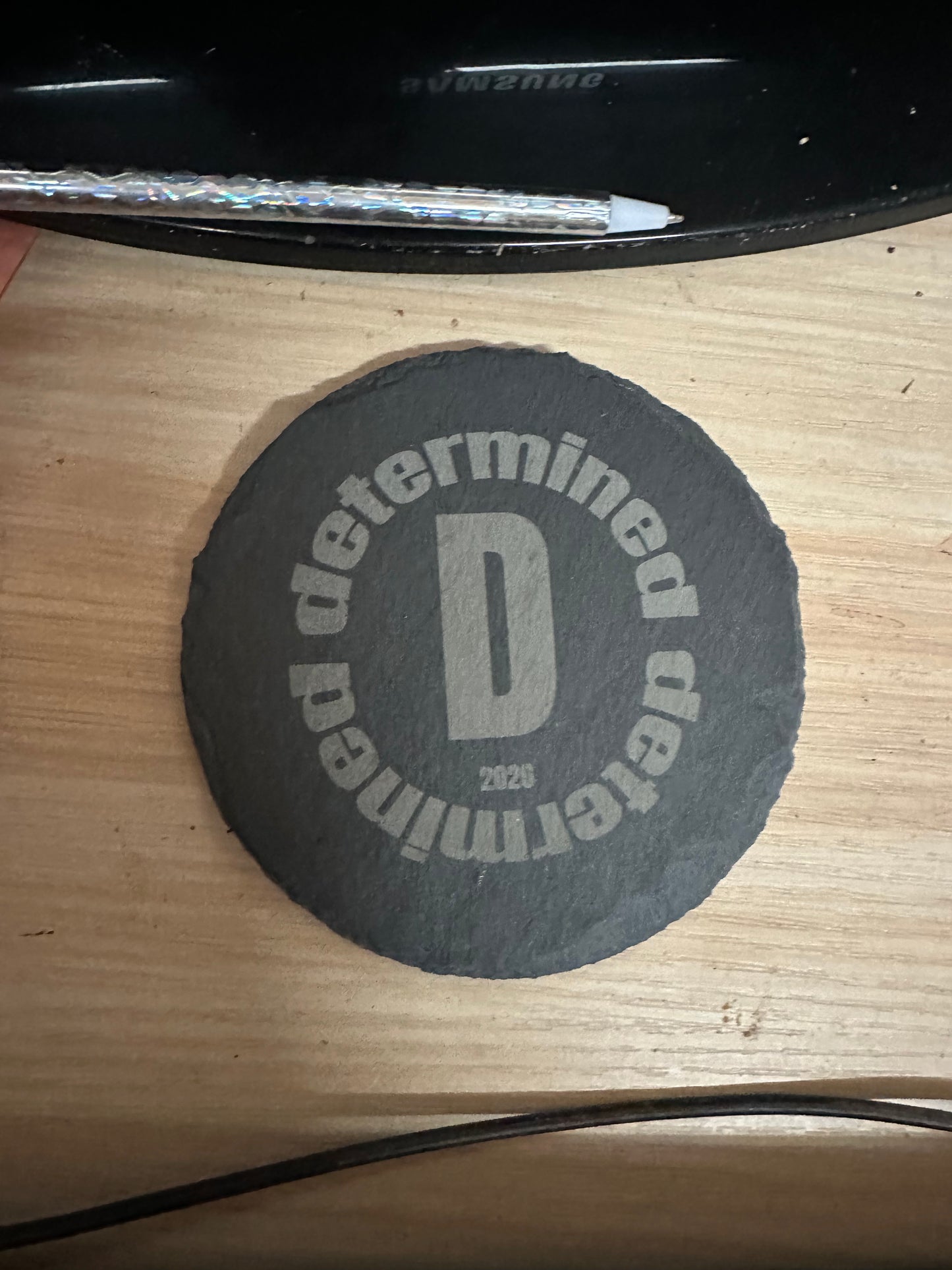 2026  Word on slate coaster