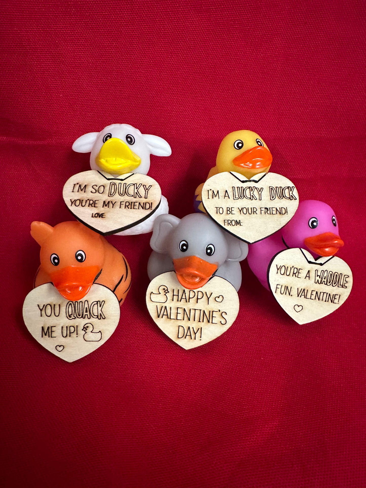 DIY Valentine's Day Rubber Duck set of 5