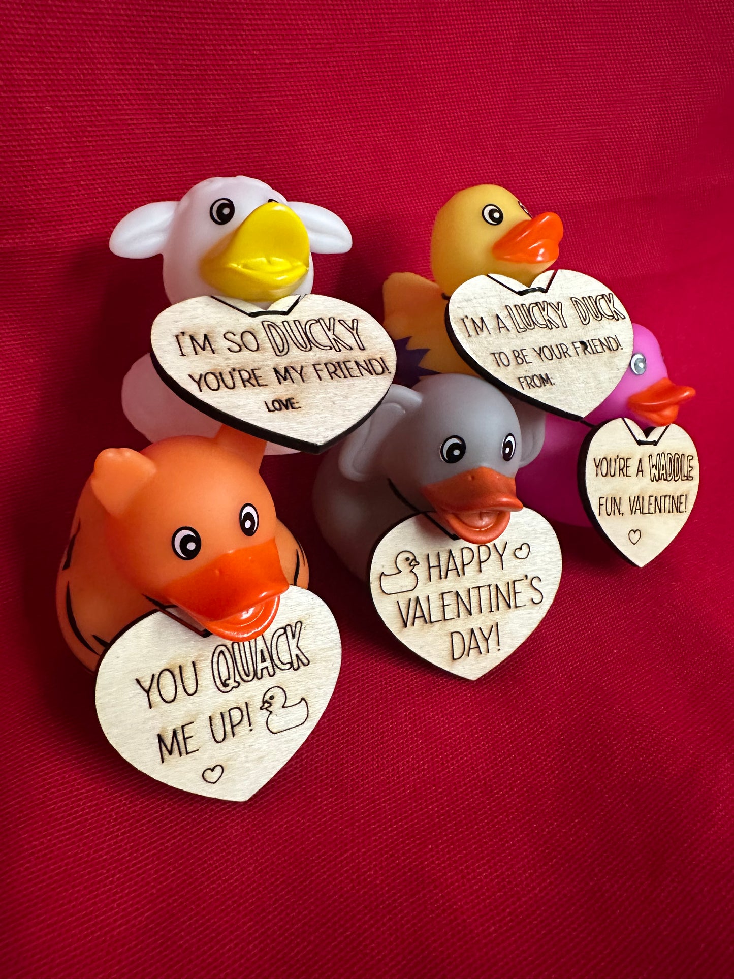 DIY Valentine's Day Rubber Duck set of 5