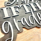 Black and white Personalized 3D grade level Cut Out Sign