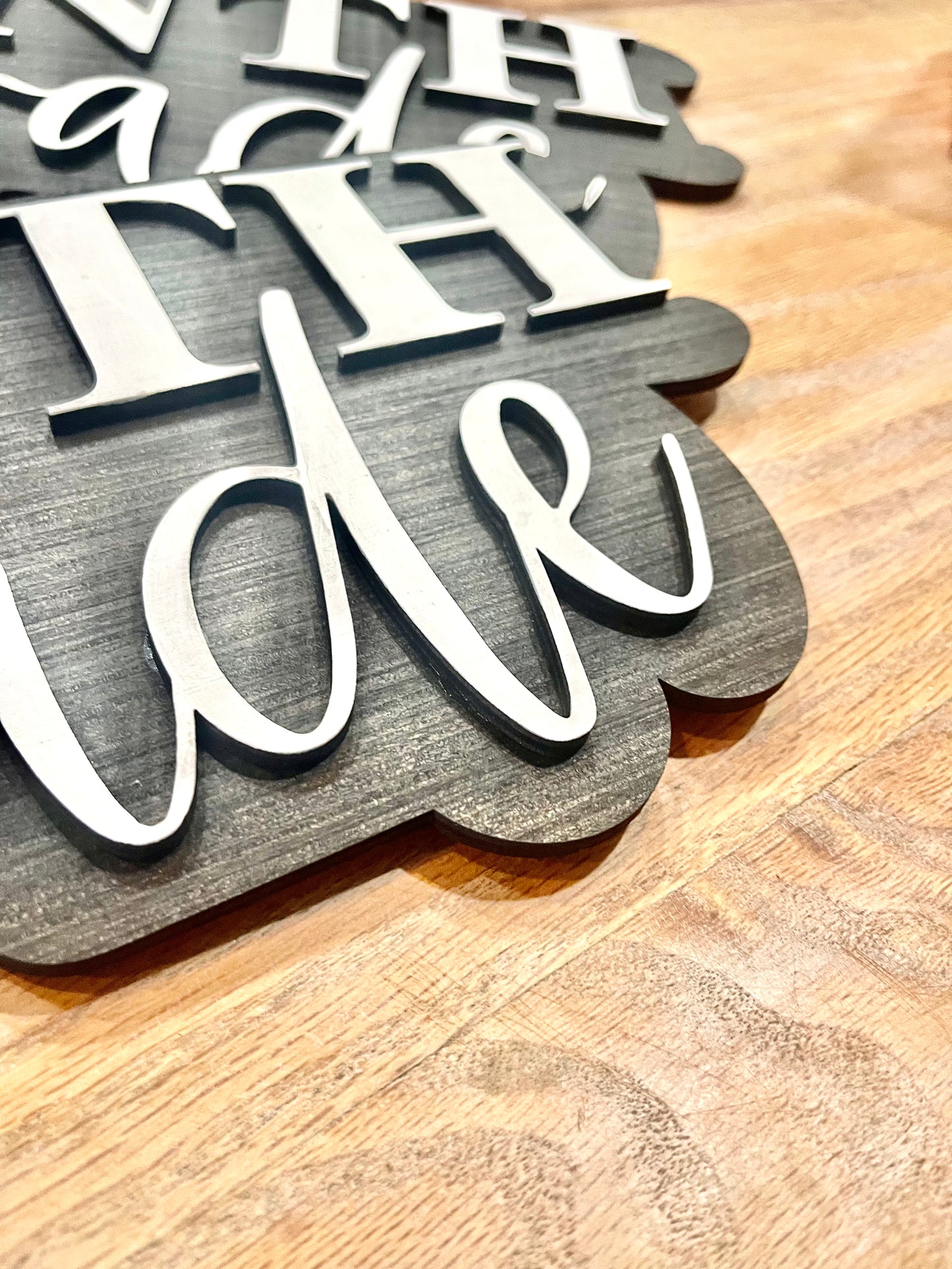 Black and white Personalized 3D grade level Cut Out Sign