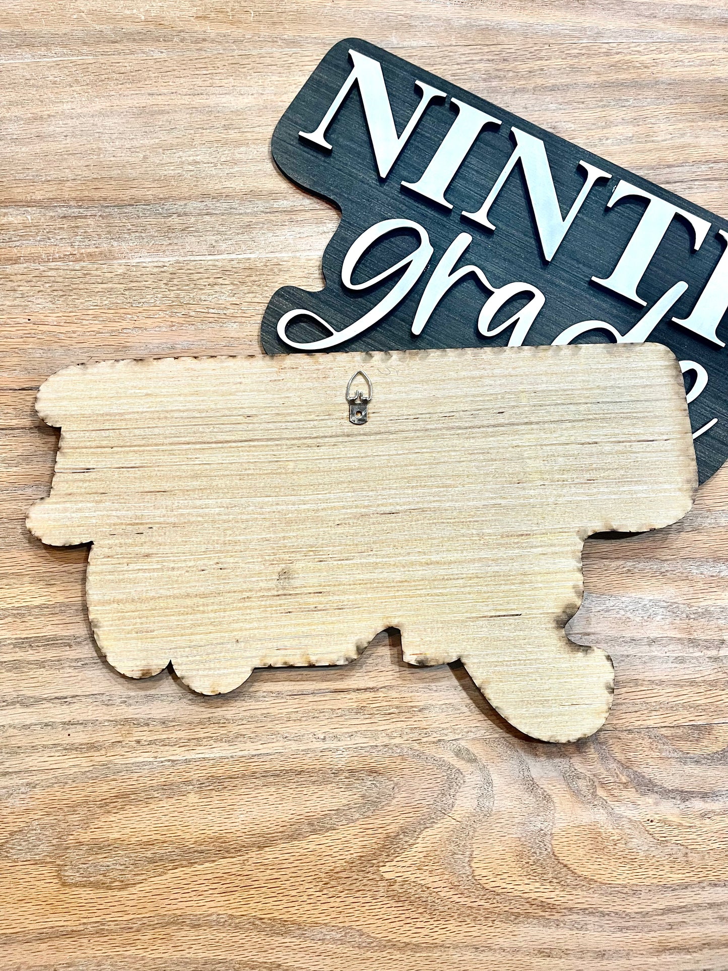 Black and white Personalized 3D grade level Cut Out Sign