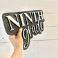 Black and white Personalized 3D grade level Cut Out Sign