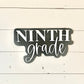 Black and white Personalized 3D grade level Cut Out Sign