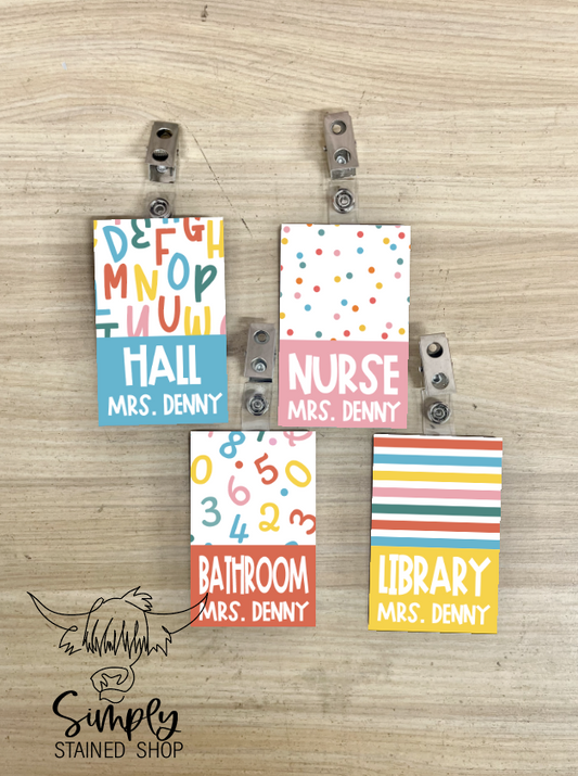 elementary School custom Acrylic Classroom Hall Passes