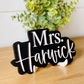 Black and white Personalized 3D Teacher Name Cut Out Sign