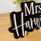 Black and white Personalized 3D Teacher Name Cut Out Sign