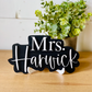 Black and white Personalized 3D Teacher Name Cut Out Sign