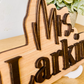 Wood Personalized 3D Teacher Name Cut Out Sign