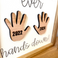 customized Best Dad Ever Handprint Wood Sign; Father's Day Gift; Grandpa Hands Down