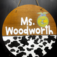 Agriculture Teacher Cow Print wood custom name sign
