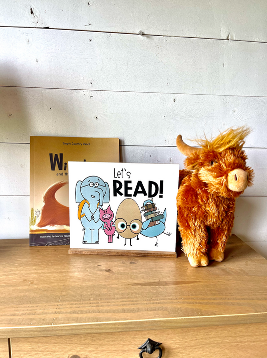 Let's Read Childrens Book wood Sign