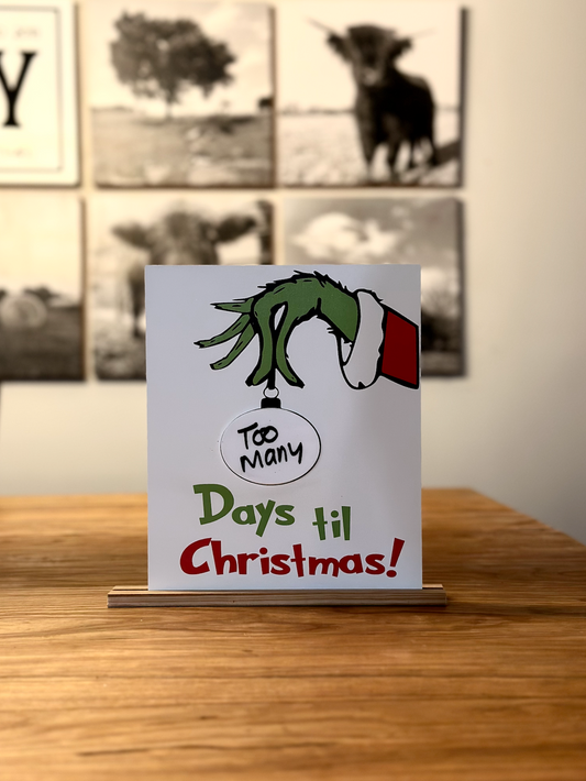 Gr.inch countdown days til christmas wood sign