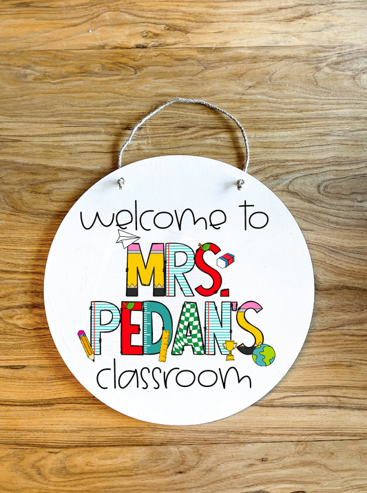 Custom Personalized Teacher Icons wood custom name sign