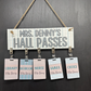 calm neutral boho  Acrylic Classroom Hall Pass set
