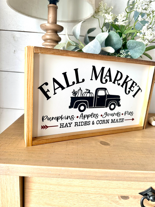 Fall market truck new fall 2023 wood sign