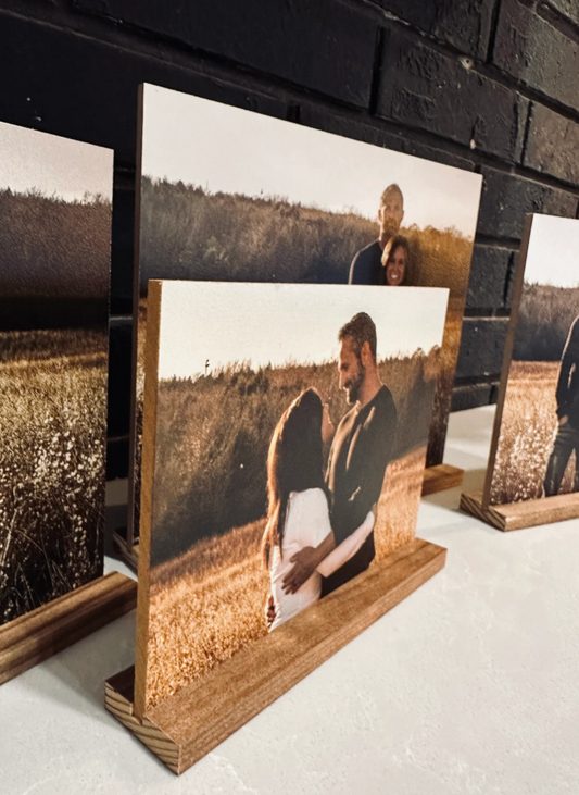 Your Personalized Photos; Removable Shelf Sitter on wood sign for your office, mantle, bedroom, wedding photos, family portrait,