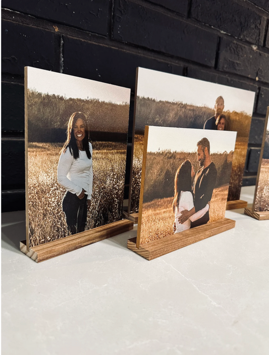 Your Personalized Photos; Removable Shelf Sitter on wood sign for your office, mantle, bedroom, wedding photos, family portrait,