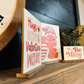 Valentines Day 2024 Wood Signs Be Mine Gnome Hugs and Kisses Pink and Red Cute Heart Mini signs