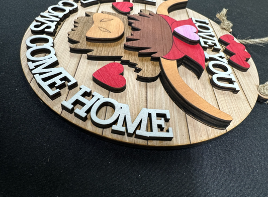 DIY 3d Highland Cow Door Hanger Wood Art Kit - Love You Till the Cows Come Home wood sign