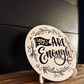 You Are Enough Circle Wood Sign with Acrylic Stand; positive message; reminder desk sign
