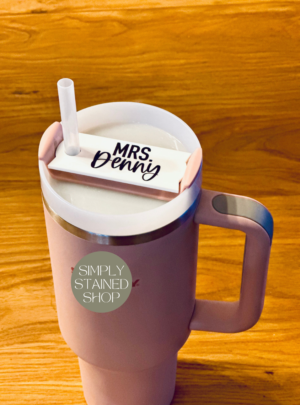 Custom Stanley Quencher v2 Tumbler Lid Name Tag 20/30oz or 40 oz insulated Tumbler Name Topper - Personalized Tumbler Accessory Acrylic mug Rectangle