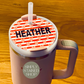 personalized Valentine's Day Stanley Quencher v2 Custom Tumbler Lid Name Tag 20/30oz or 40 oz insulated Tumbler Name Topper Tumbler Accessory Acrylic mug circle