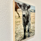 Silver Calf Cow fluffy farmhouse wood sign