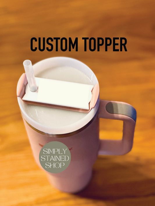 Your Custom Stanley Quencher v2 Tumbler Lid Name Tag 20/30oz or 40 oz insulated Tumbler Name Topper - Personalized Tumbler Accessory Acrylic mug Rectangle