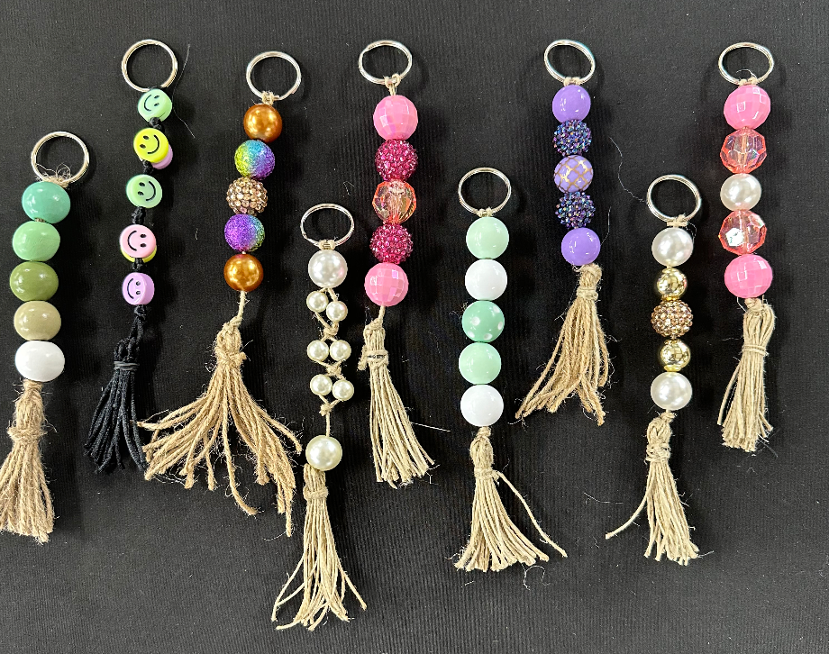 Mystery Bead Tassel Keychain